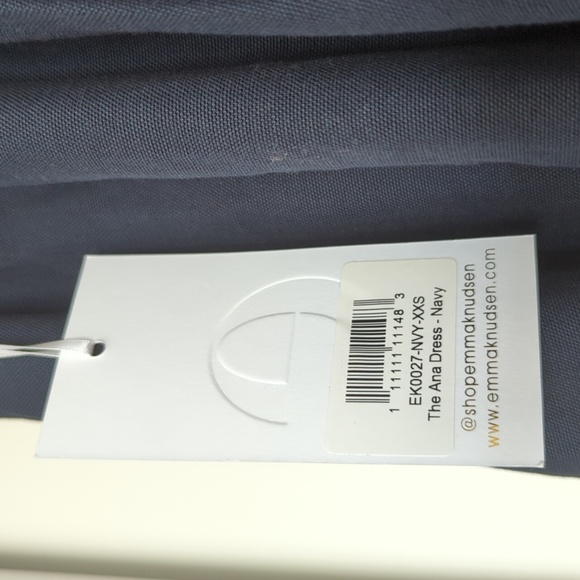 BNWT Emma Knudsen Midi Ana Dress in Navy Size XXS (Size 2-4) - Picture 2 of 9